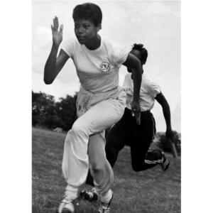 Wilma Rudolph and Lucinda Williams train on "the hill" for the 1959 Pan American Games